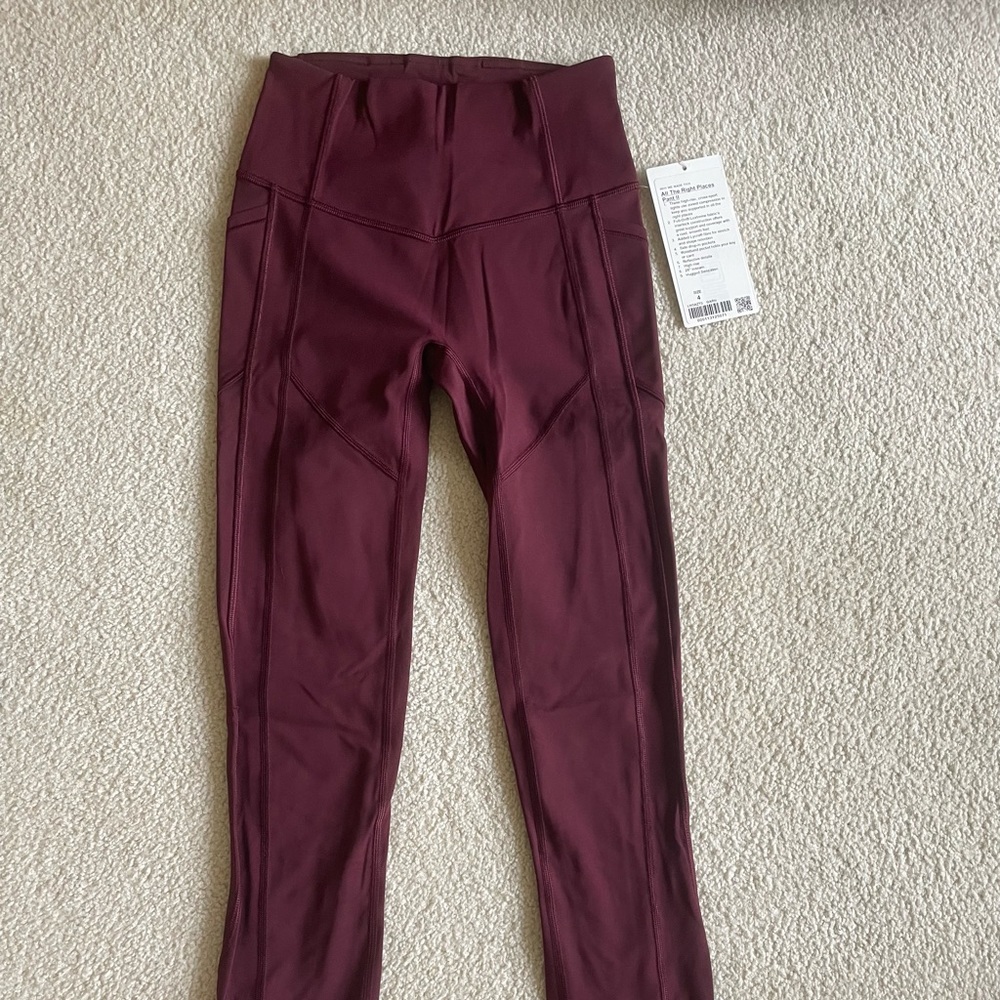 NWT All The Right Places Lululemon Legging - Black Cherry
